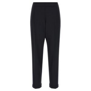 Alberto Biani Black Polyester Cropped Women's Pants